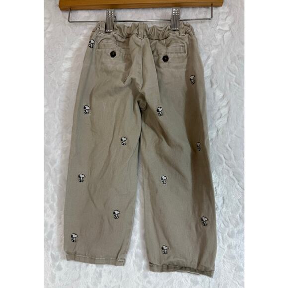 Janie and Jack Peanuts Snoopy Straight Leg Embroidered Khaki Pants Kids 3 *good* - Picture 6 of 13